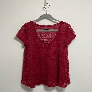 AE Crocheted Lace Scoop Neck Tee